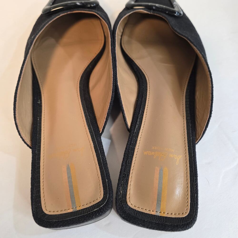 SAM EDELMAN LAVINA MULE LINEN BUCKLE FLATS, SIZE 9 - Picture 5 of 7